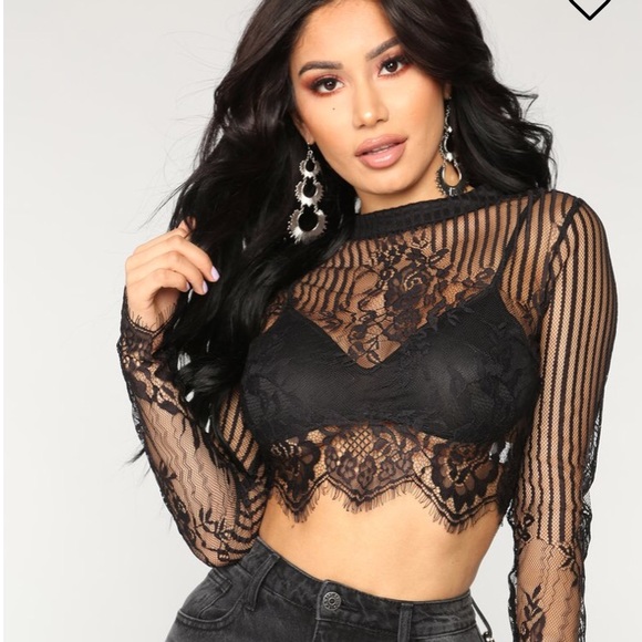 Fashion Nova Tops - Fashion nova sexy lace top size medium